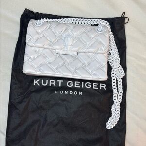 Kurt Geiger London Kensington DrenchLeather Mini Crossbody Bag - White Quilted